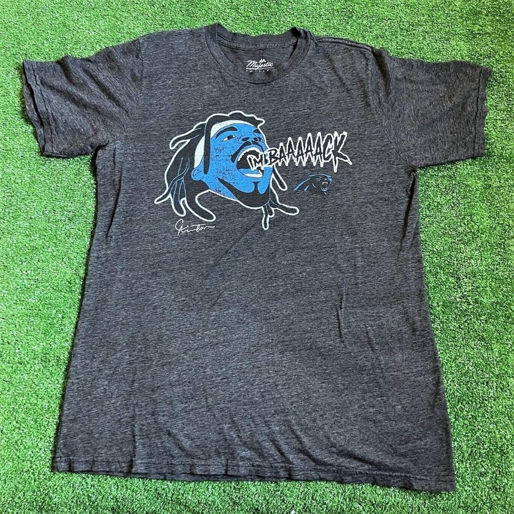 Majestic Threads Cam Newton Carolina Panthers Tri-Blend Graphic T-Shirt Size S